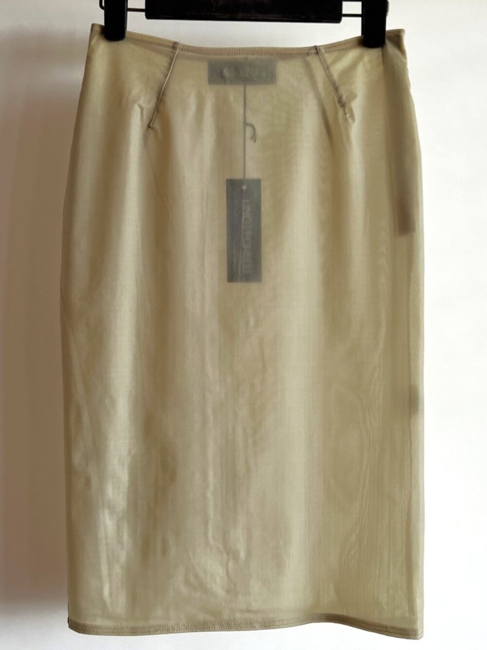 LINO LEONELLI Greige Nylon Skirt, Size MEDIUM Made in Italy